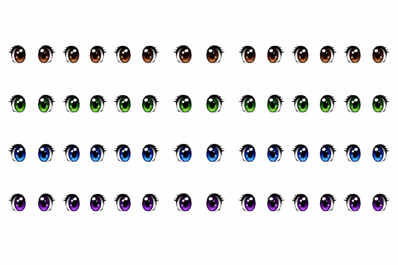 Colorful Anime-Style Edible Eyes - Matte