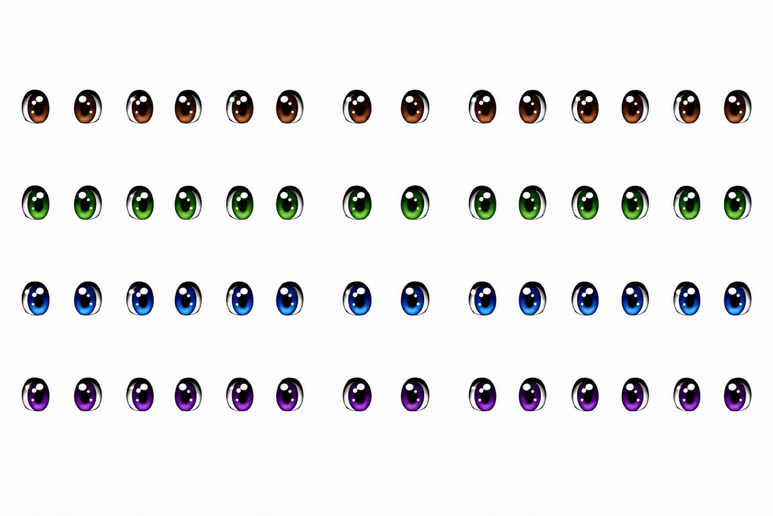 Colorful Anime-Style Edible Eyes - Glossy